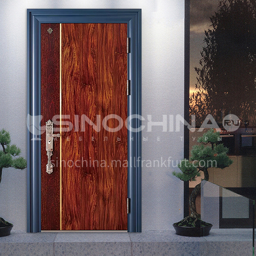 High-end door wood grain color grade A security door villa anti-theft door